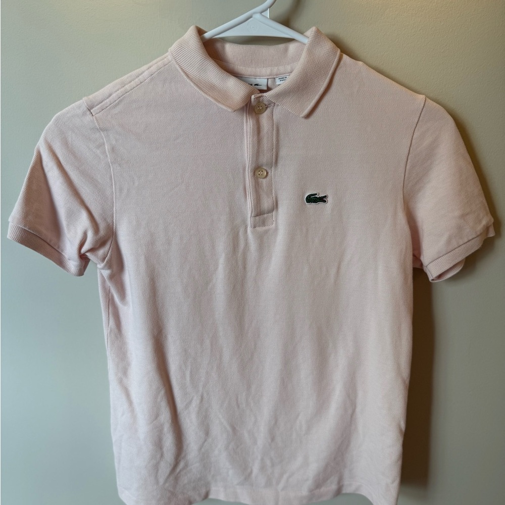 Lacoste Boys Pink Polo Shirt size 12